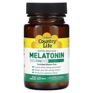 Country Life Melatonin 1 mg, 60 таблеток CN13281 фото