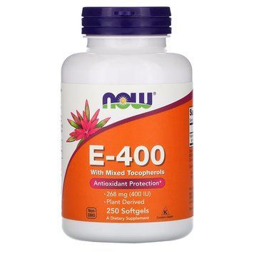 NOW Vitamin E-400 D-Alpha Tocopheryl, 250 капсул CN4477 фото