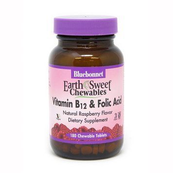 Bluebonnet Nutrition Earth Sweet Chewables Vitamin В12 and Folic Acid, 180 жевательных таблеток CN3968 фото