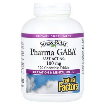 Natural Factors Stress-Relax Pharma GABA 100 mg, 120 желейок CN16726 фото