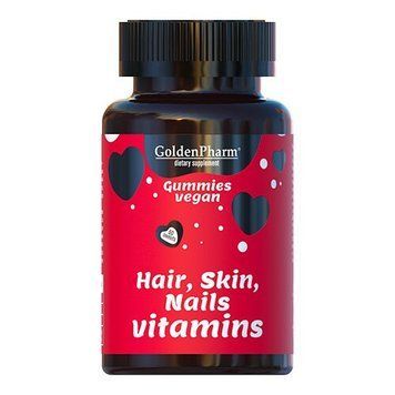 Golden Pharm Hair Skin Nails Vitamins, 60 желейок CN15575 фото