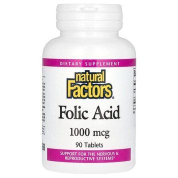 Natural Factors Folic Acid 1000 mcg, 90 таблеток CN17320 фото