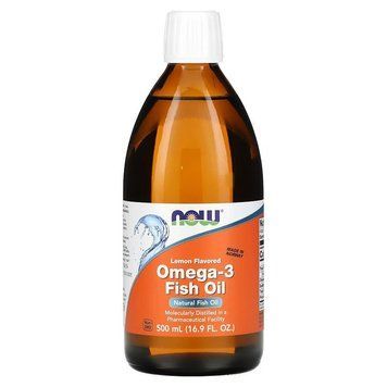 NOW Omega-3 Fish Oil, 500 мл - Лимон CN12599-1 фото