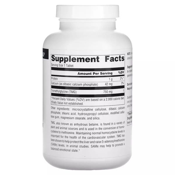Source Naturals TMG 750 mg, 60 таблеток CN13543 фото