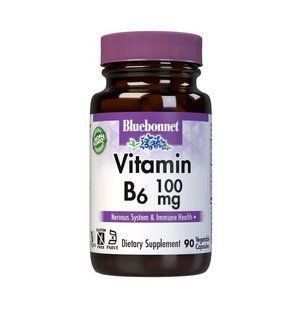 Bluebonnet Nutrition Vitamin B6 100 mg, 90 вегакапсул CN13246 фото