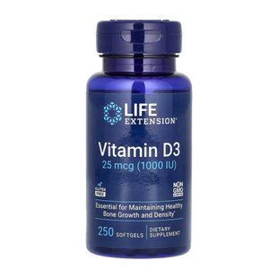 Vitamin D3 25 mcg (1000 IU) - 250 softgels 2023-10-5143 фото