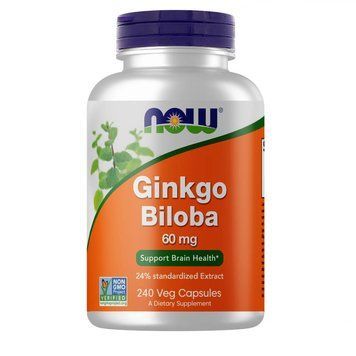 NOW Ginkgo Biloba 60 mg, 240 вегакапсул CN4483 фото