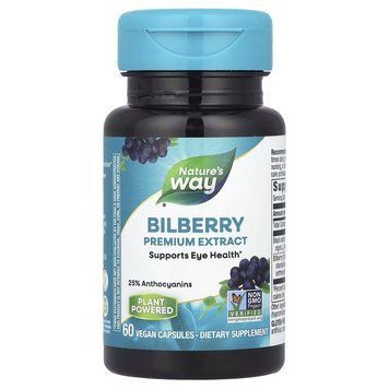 Nature's Way Bilberry Premium Extract, 60 вегакапсул CN16158 фото