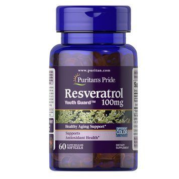 Puritan's Pride Resveratrol 100 mg, 60 капсул CN13032 фото