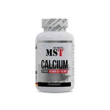 MST Nutrition Calcium Citrate + Vitamin D3 + K2 MK7, 120 таблеток CN15415 фото