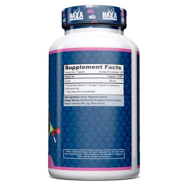Haya Labs Taurine 500 mg, 100 капсул CN12054 фото