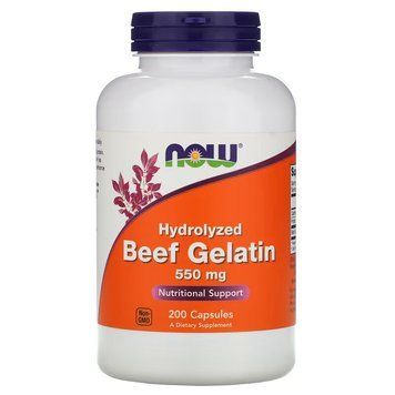 NOW Beef Gelatin 550 mg, 200 капсул CN10015 фото