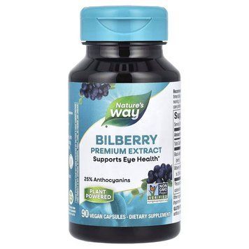 Nature's Way Bilberry Premium Extract, 90 вегакапсул CN16159 фото