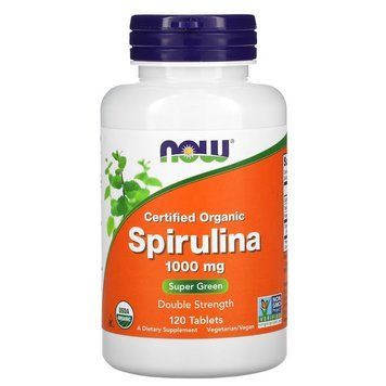 NOW Spirulina 1000 mg, 120 таблеток CN11667 фото