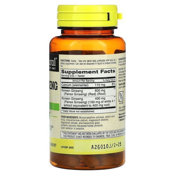 Mason Natural Korean Ginseng Whole Herb, 60 таблеток CN13509 фото