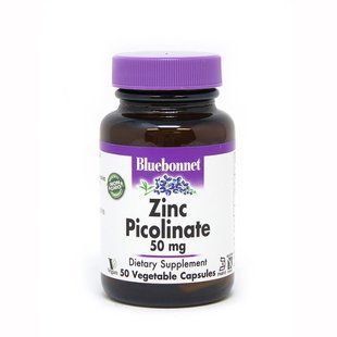 Bluebonnet Nutrition Zinc Picolinate 50 mg, 50 вегакапсул CN5203 фото