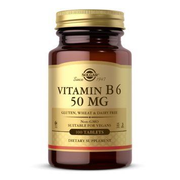 Vitamin B6 50mg - 100 tabs (Повреждена этикетка) 2023-10-7987 фото