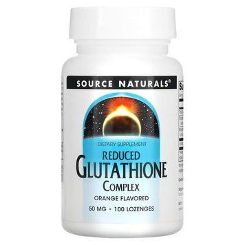 Source Naturals Reduced Glutathione Complex, 100 льодяників - Апельсин CN12645-1 фото