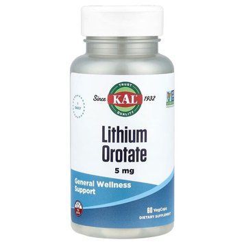 KAL Lithium Orotate 5 mg, 60 вегакапсул CN17239 фото