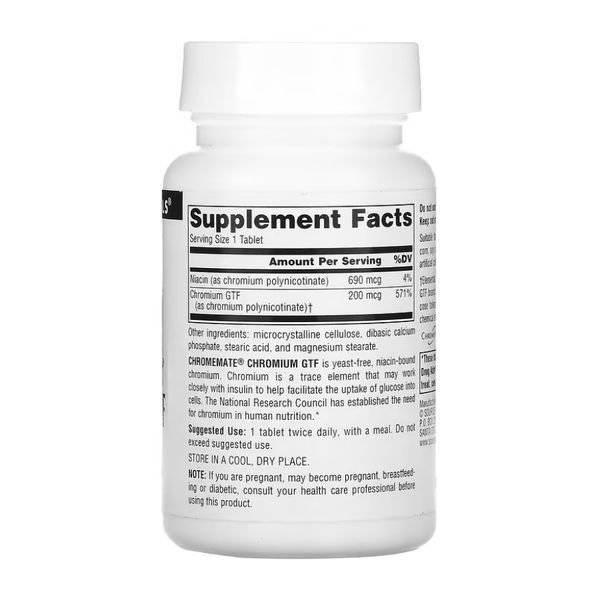 ChromeMate&reg; Chromium GTF 200 mcg, Yeast Free - 240 tabs (Пошкоджена банка) 2023-10-7878 фото