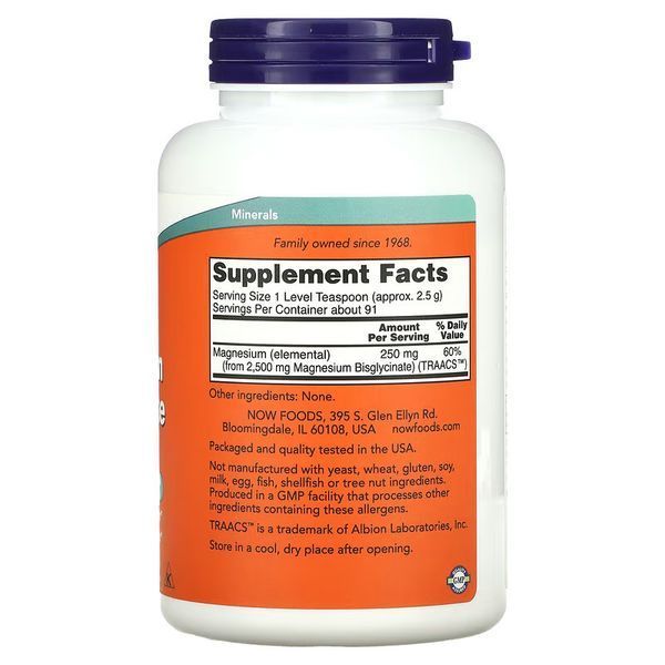NOW Magnesium Bisglycinate, 227 грамм FFDF9A9D79EC фото