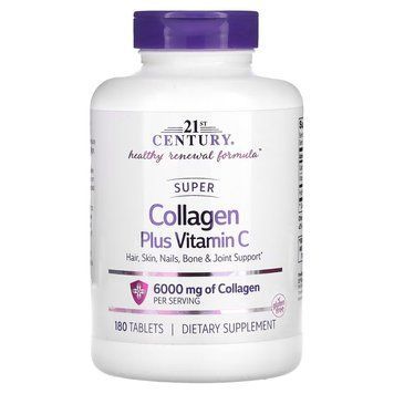 21st Century Super Collagen Plus Vitamin C 6000 mg, 180 таблеток CN3919 фото