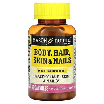 Mason Natural Body Hair Skin and Nails, 60 капсул CN13500 фото