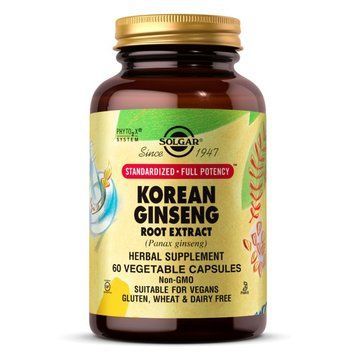 Solgar Korean Ginseng Root Extract, 60 вегакапсул CN12501 фото