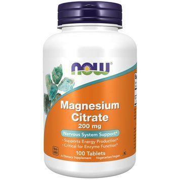 NOW Magnesium Citrate 200 mg, 100 таблеток CN11548 фото
