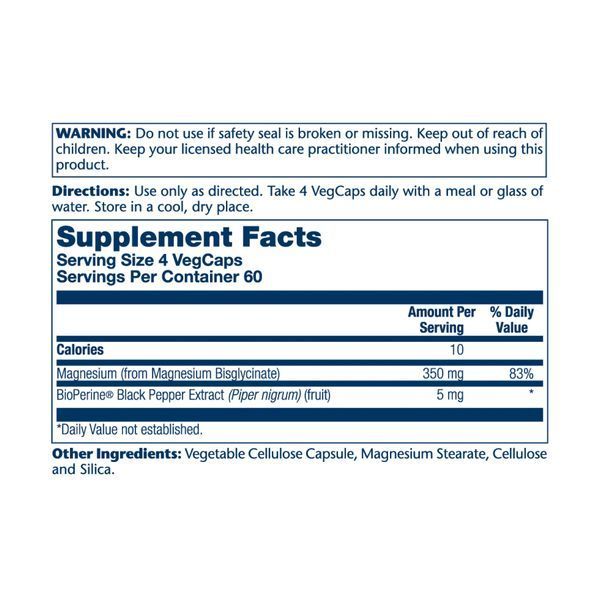 Magnesium Glycinate 350mg - 120 vcaps 2022-10-1798 фото