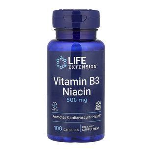Vitamin B3 Niacin 500 mg - 100 caps 2023-10-6355 фото