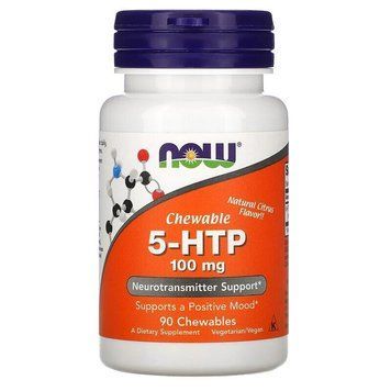 NOW 7-HTP 100 mg, 90 жевательных таблеток CN7858 фото
