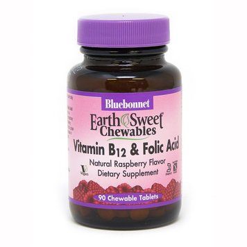 Bluebonnet Nutrition Earth Sweet Chewables Vitamin В12 and Folic Acid, 90 жевательных таблеток CN3969 фото