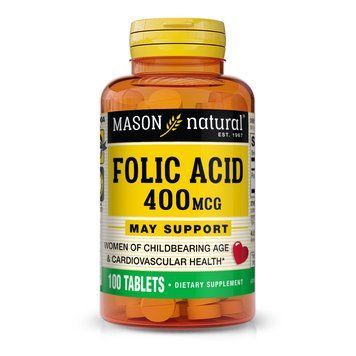 Mason Natural Folic Acid 400 mcg, 100 таблеток CN11272 фото