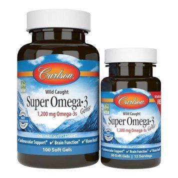 Carlson Labs Super Omega-3 Gems 1200 mg, 100+30 капсул CN7455 фото