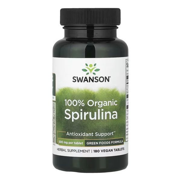 Certified Organic Spirulina 500mg - 180 tabs 100-65-3295022-20 фото