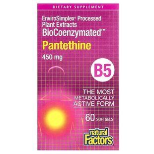 Natural Factors BioCoenzymated Pantethine 450 mg, 60 капсул CN16737 фото
