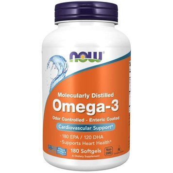 NOW Molecularly Distilled Omega-3, 180 капсул CN7932 фото