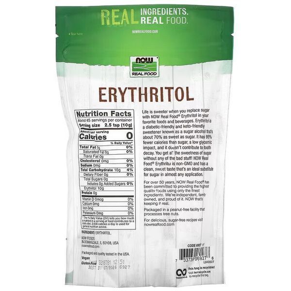 NOW Erythritol, 454 грам CN12654 фото