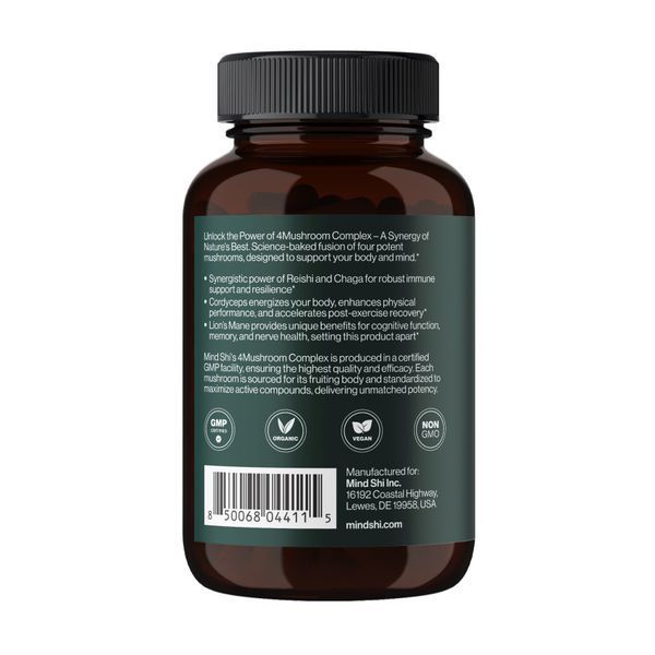 4Mushroom Complex 1000 mg - 60 vegcaps (Повреждена банка) 2023-10-7840 фото