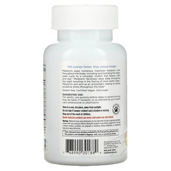 Nordic Naturals Melatonin 1.5 mg, 60 жувальних таблеток CN13532 фото