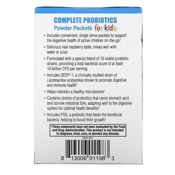Dr. Mercola Complete Probiotics for Kids, 30 пакетиков - Малина CN10062-1 фото