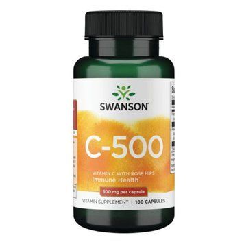 Vitamin C with Rose Hips 500 mg - 100 caps (До 12.26) 2024-11-0380 фото