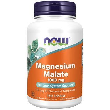 NOW Magnesium Malate 1000 mg, 180 таблеток CN10499 фото