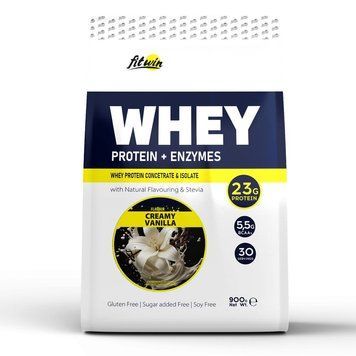FitWin Whey Protein + Enzymes, 900 грамм - Ваниль со сливками D5CA4A3C9FC2 фото