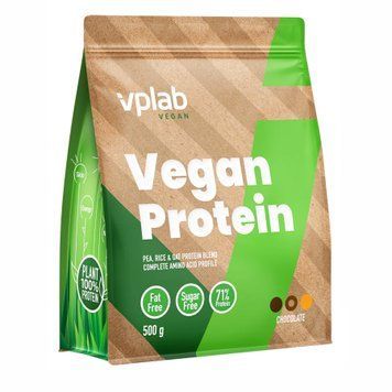 Vegan Protein - 500g Chocolate (Повреждена упаковка) 2024-11-0182 фото
