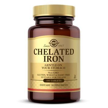 Solgar Chelated Iron, 100 таблеток CN6063 фото