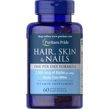 Puritan's Pride Hair Skin and Nails, 60 капсул CN6630 фото