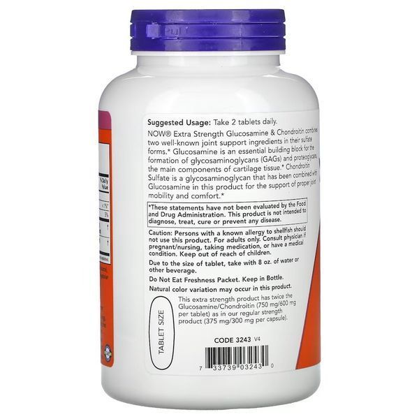 NOW Glucosamine & Chondroitin, 120 таблеток CN12517 фото