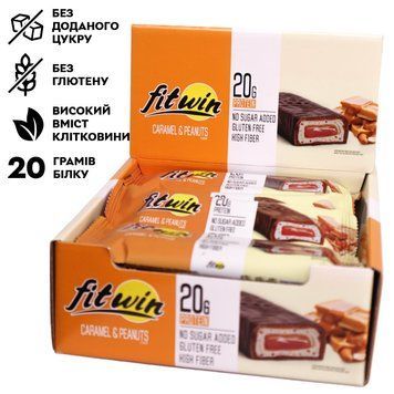 FitWin Protein Bar, 12x60 грамм - Арахис-карамель CN14859-1 фото